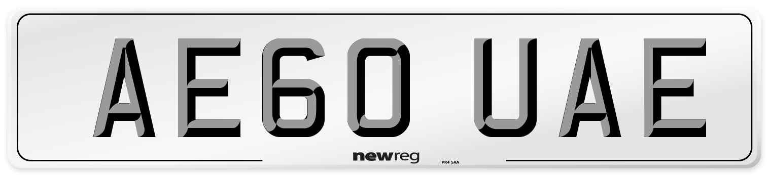 AE60 UAE Number Plate from New Reg